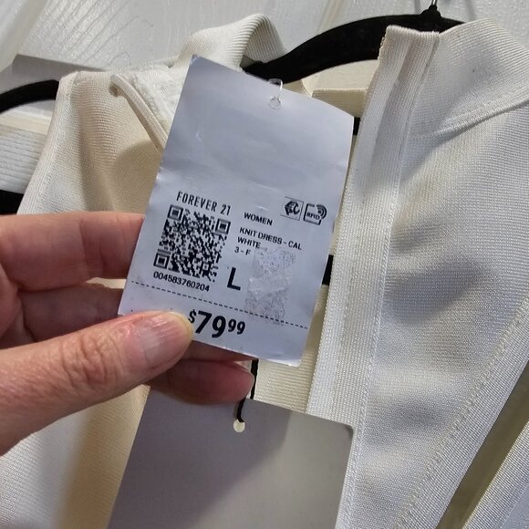 Hervé Léger x Forever 21 White Cutout Bodycon Dress Size L NWT - Picture 5 of 9